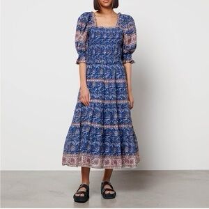 NEW Sea New York Women’s Rosita Cotton Puff Sleeve Smocked Dress